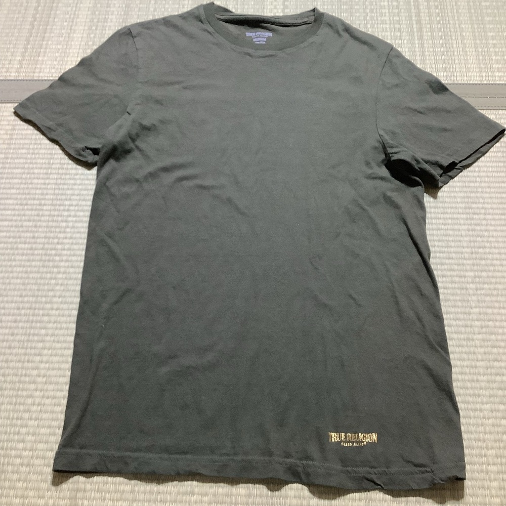 True Religion Olive Green Tee with Gold Branding